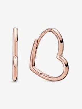 Pandora Asymmetrical Heart Hoop Earrings